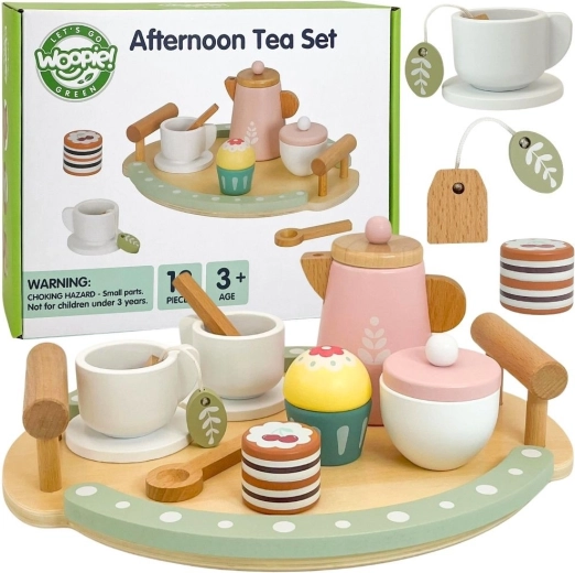 Holz-Tee- und Kaffeeset Woopie Green – 12 Teile
