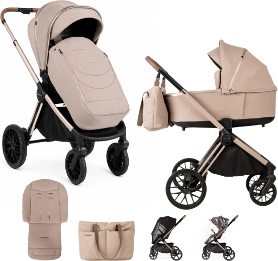 Adamex Bianco Kombikinderwagen 2in1 champagne latte – 8 Natura Latte