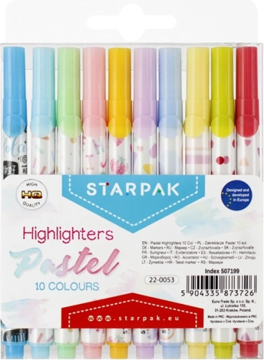 Pastell-Textmarker STARPAK – Set mit 10 Stück