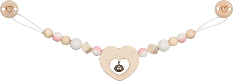Goki Kinderwagenkette mit Herzen und Clips - 1 Stück