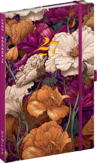 Notique Planbook Kalender & Notizbuch Vintage-Blumen 2027, 13 × 21 cm