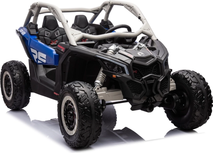 Can-Am Maverick Turbo RR Elektro-Kinderauto mit Akku – blau-grau, lackiert