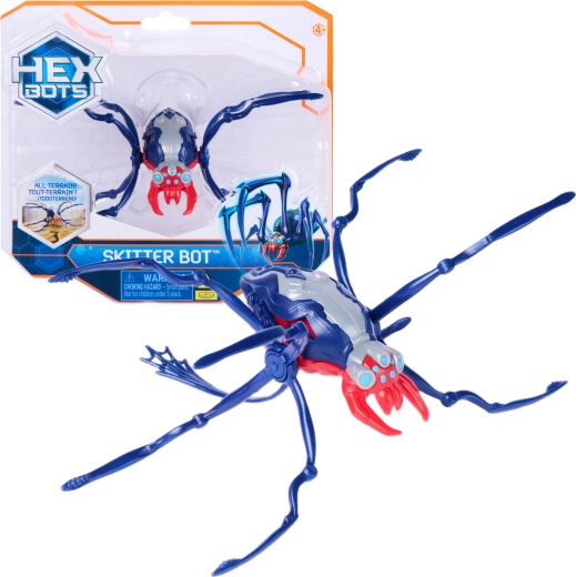 Spin Master Hex Bots Skitter Bot – robotische blaue Spinne – 1 Stück