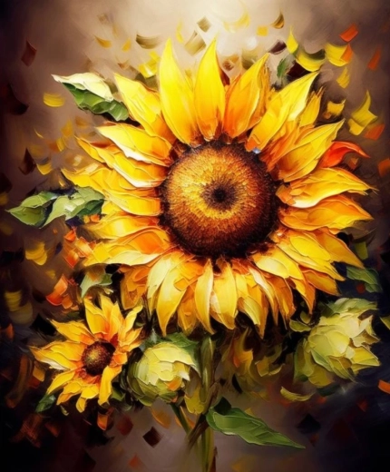 Diamantmalerei Sonnenblumen 30 × 40 cm