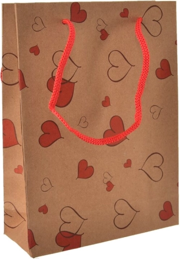 Geschenktüte mit Herzmotiv 15 × 6 × 20 cm