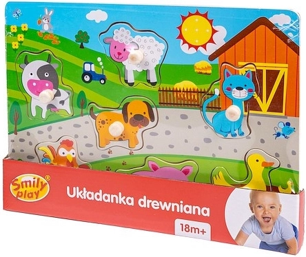 Holzpuzzle Bauernhof mit Tieren