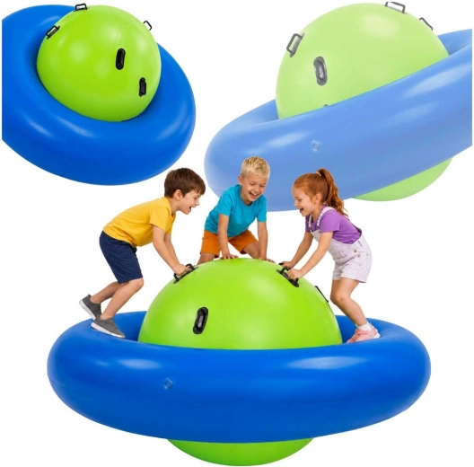 Aufblasbare Balance-Schaukel für Kinder mit 6 Griffen für 3 Kinder
