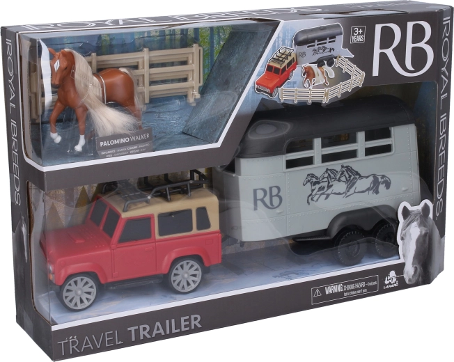 Royal Breeds – Pferd 10 cm mit Auto und Anhänger 35 cm