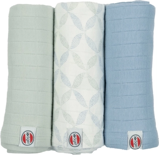 Lodger Swaddler Solid Matcha Peppermint – Set mit 3 Stück (70 × 70 cm)