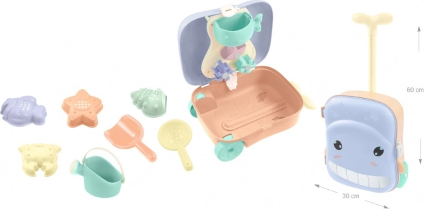 Rollkoffer mit Sandspiel-Set und Wassermühle