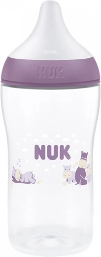 NUK Perfect Match Babyflasche mit Temperaturkontrolle Hippo 260 ml