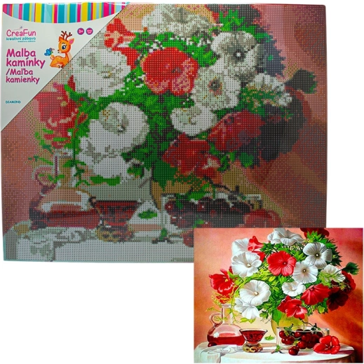 Diamantmalerei – Blumenstrauß in der Vase 40 × 50 cm