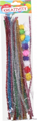 Kreativset aus Chenille und Pompons 30 Stk.