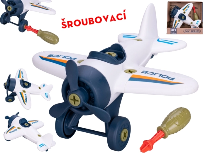 Schraubbares Flugzeug für Kinder 18 cm mit Kinderschraubendreher
