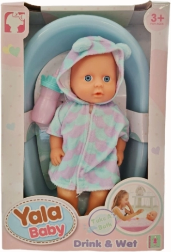Pinkelnde Baby-Puppe mit Badewanne