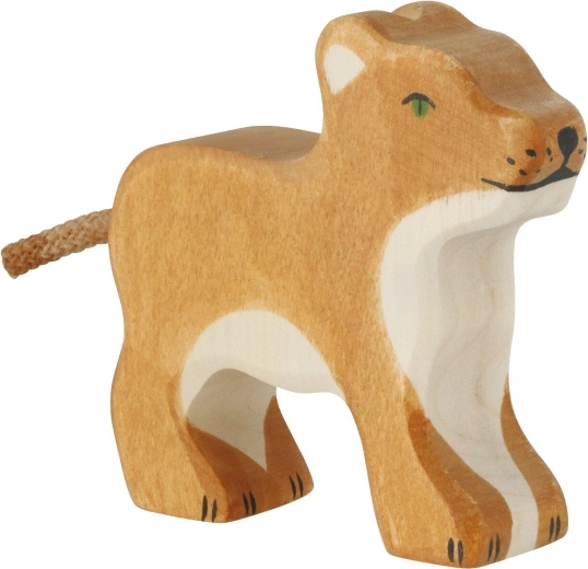 Holztiger Löwe klein, stehend – 1 Stück