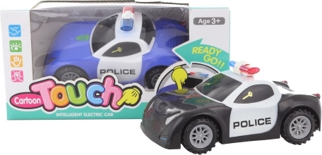 Plastik-Polizeiauto mit Batteriebetrieb und Sound im Karton - 1 Stück