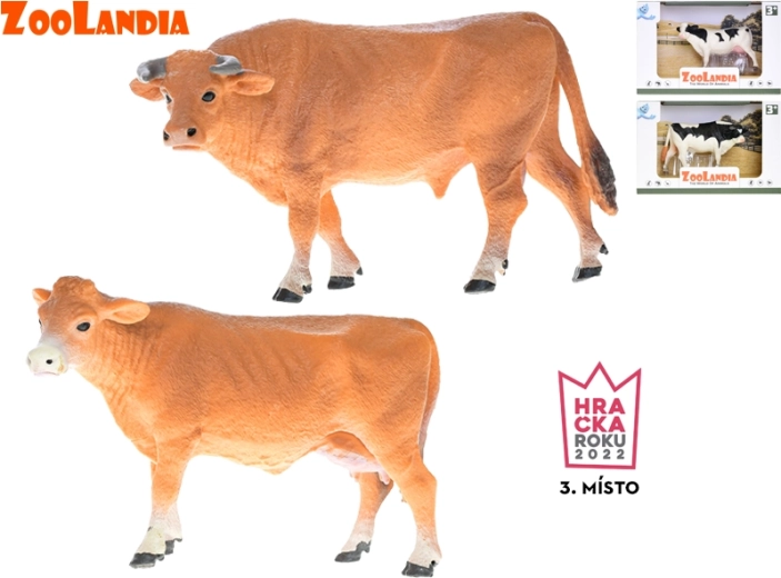 Zoolandia Kuh und Stier Kunststofffiguren 13–14 cm