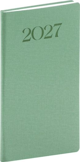 Notique Taschenkalender Biella 2027 grün 9 × 15,5 cm