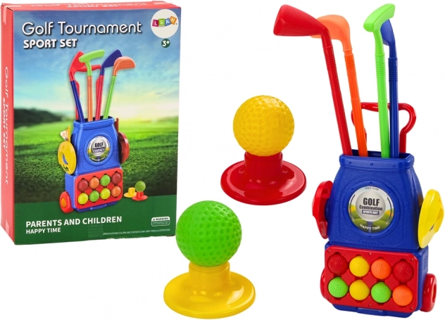 Kinderset für Mini-Golf mit Wagen auf Rädern