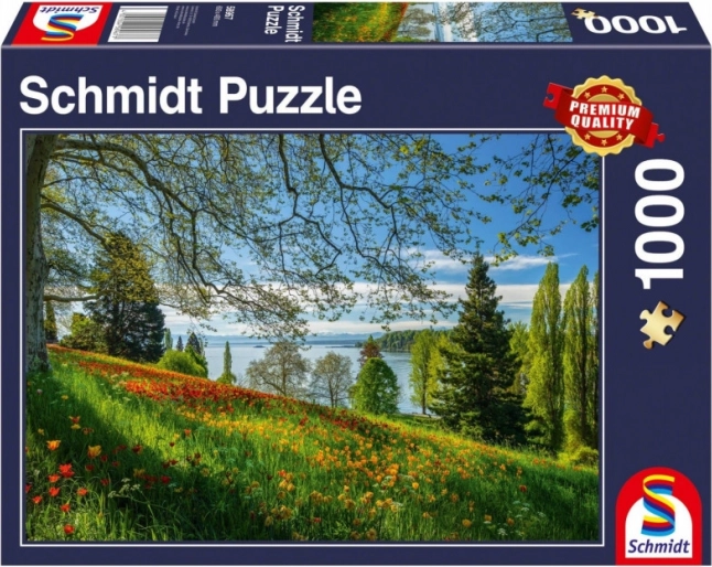 Puzzle Blühende Tulpen auf der Insel Mainau 1000 Teile