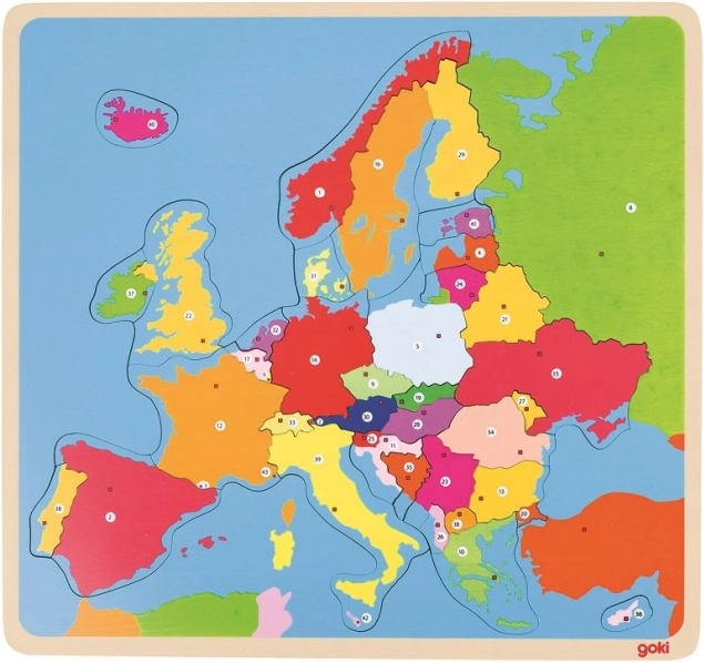 Goki Holzpuzzle Europakarte, 35 Teile
