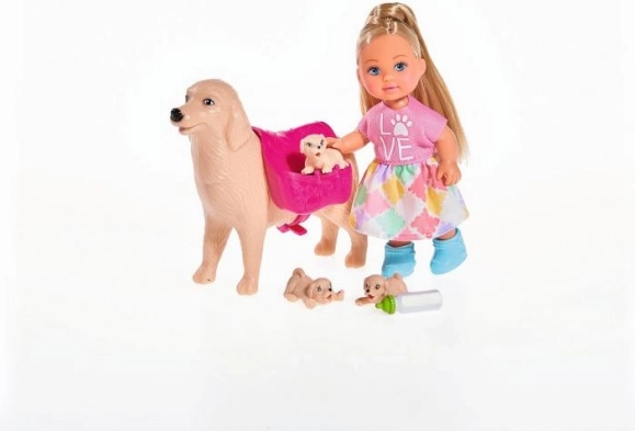 Evi – Hundesitterin mit Welpen und Zubehör