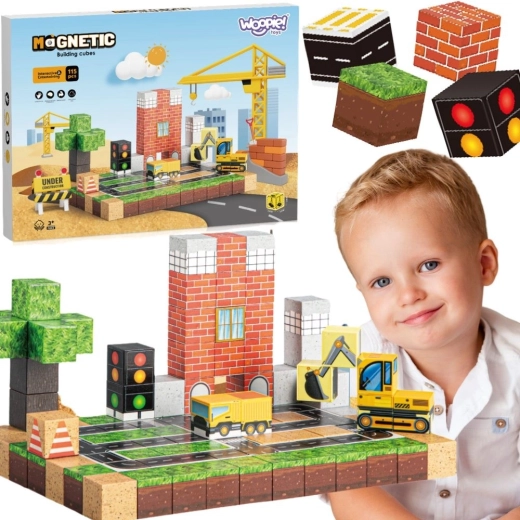 Woopie magnetischer Bausatz Baustelle, 115 Teile