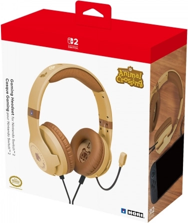 Gaming-Headset HORI für Nintendo Switch 2 Animal Crossing Wood Brown