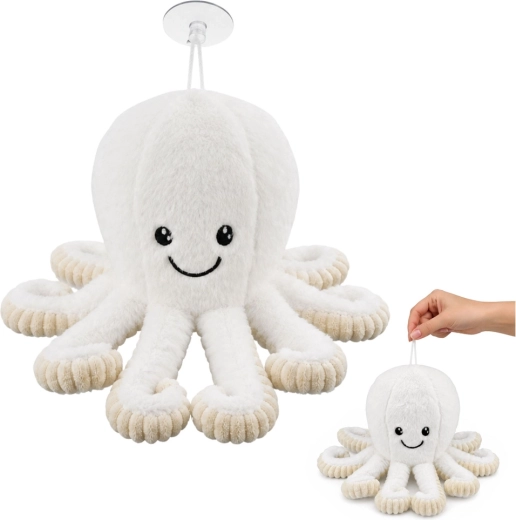 Plüsch-Oktopus mit Saugnapf, weiß, 16 cm – 1 Stück