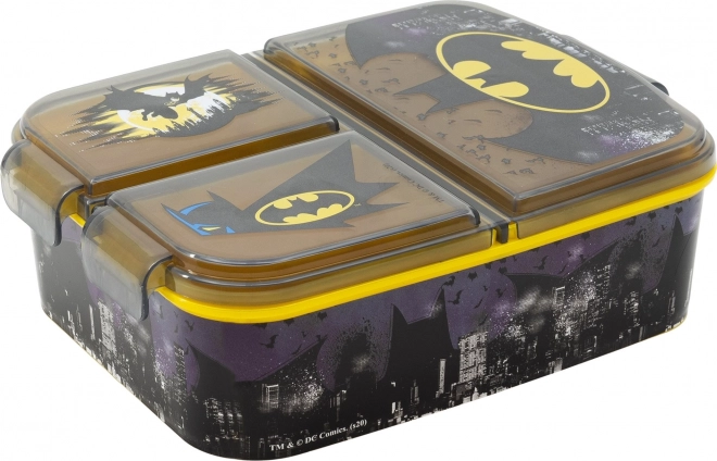Kinder-Brotbox Batman schwarz-gelb mit 3 Fächern