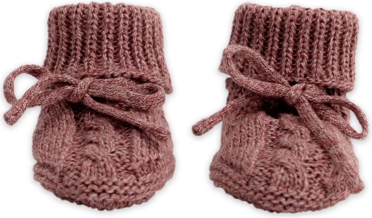 Lodger gestrickte Babyschuhe knit cable rebel 0–6 Monate