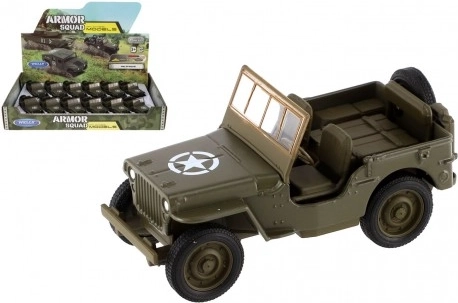 Welly Modell eines Militärjeeps Jeep Willys MB 1941 mit Rückziehantrieb 10 cm - 1 Stück