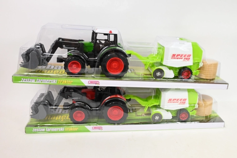 Kindertraktor mit landwirtschaftlichem Anbaugerät