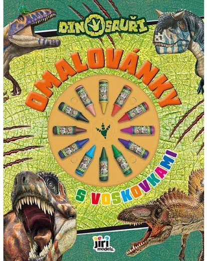 Malbuch mit Wachsmalstiften – Dinosaurier