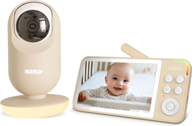 Neno Vedo Cream Video-Babyphone mit 5'' Display und schwenkbarer Kamera