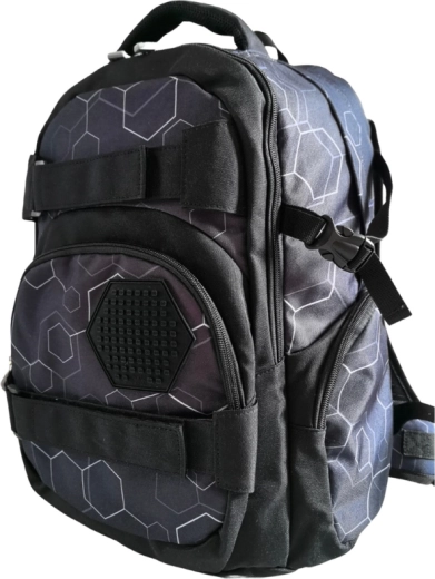 Pixie Crew Studentenrucksack Hexa schwarz mit 100 Pixeln