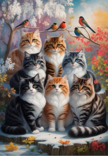 Alipson Puzzle Katzenwinter 1000 Teile