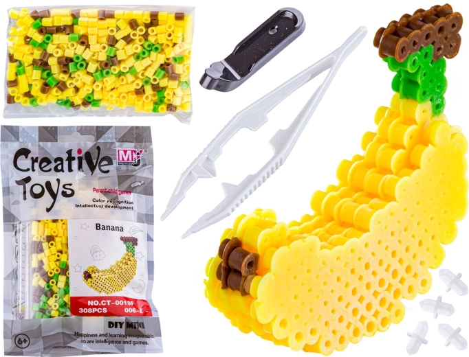 3D-Bügelperlen – Schablone Banane