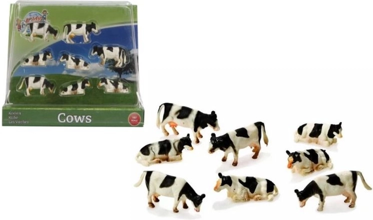 Kuhfiguren 1:87 schwarz-weiß, 8 Stk.