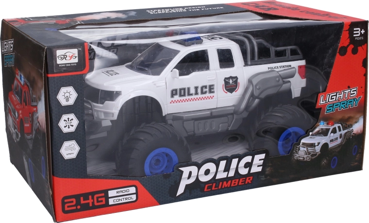 RC-Gelände-Polizeiauto mit Licht- und Raucheffekten 41,5 cm - 1 Stück