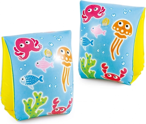 Aufblasbare Schwimmflügel mit fröhlichem Aufdruck