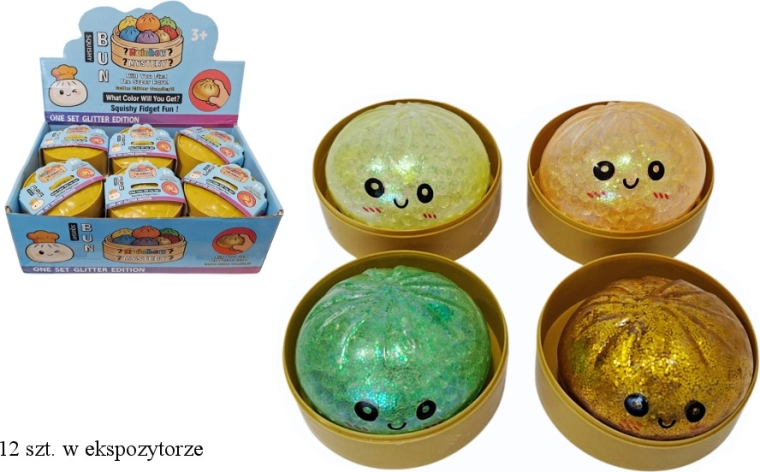 Antistress-Quetschspielzeug Dumpling mit Glitzer