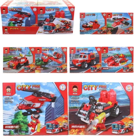 Konstruktionsset Feuerwehr – Set mit 8 Stück im Displaybox