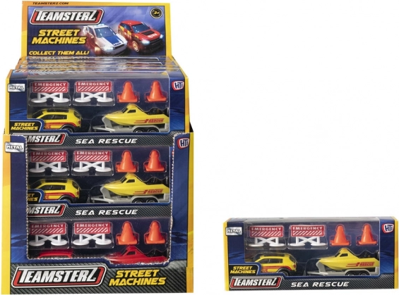 TEAMSTERZ Seerettungs-Set mit Boot und Anhänger