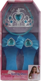 Set aus Schuhen mit Krone – blau
