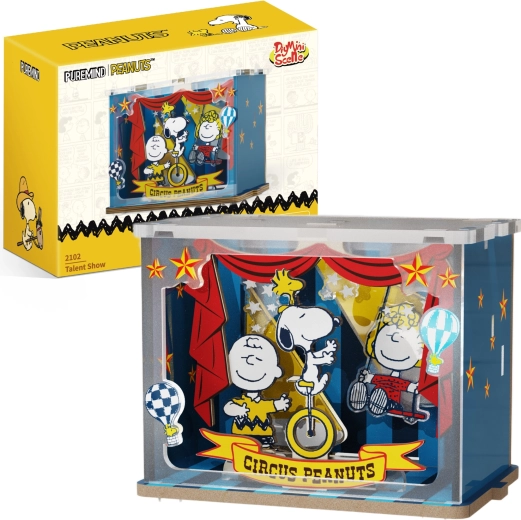 Puremind Holz-3D-Puzzle Snoopy PEANUTS – Zirkusszene Talent Show