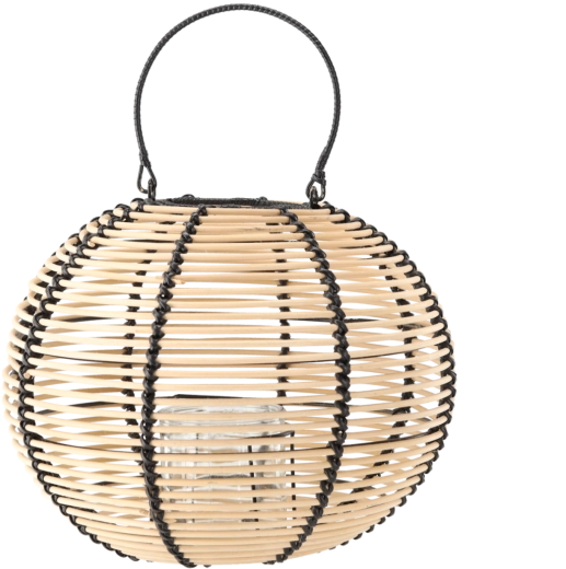 Holzlaterne 35 × 27 cm in natur-schwarzer Farbe