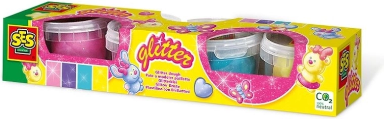 SES Glitzerknete – Set mit 4 Farben