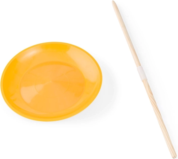 Drehender Zirkusteller mit Holzstab